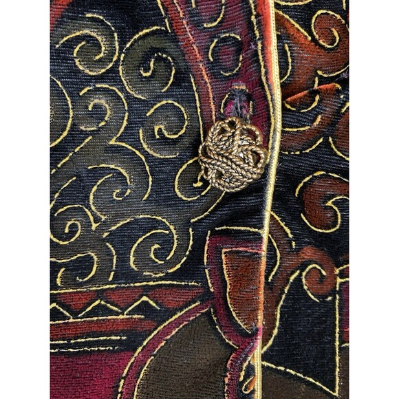 Vintage Another Thyme Jacket Women's M Paisley Velvet Brocade Button Made USA - Picture 6 of 10